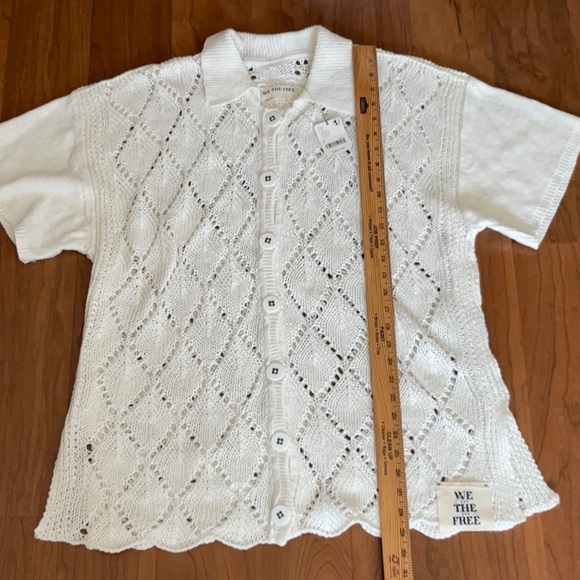 Free People We The Free All Love Club Shirt-Snow Bell-Large-NWT - Picture 6 of 10